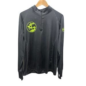 Frank Shorter Running Gear Shirt Maine Marathon Mt Desert Island 1/4 Zip Men's L